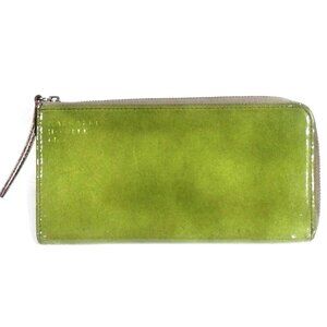 Margaret Howell Idea Green Leather L-Shaped Zip Long Wallet Luxury Designer Purs